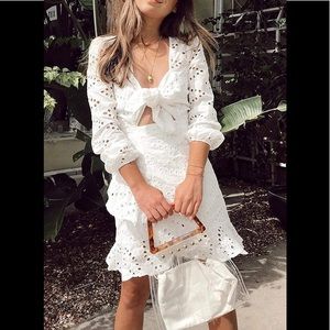 White lace mini dress NWT